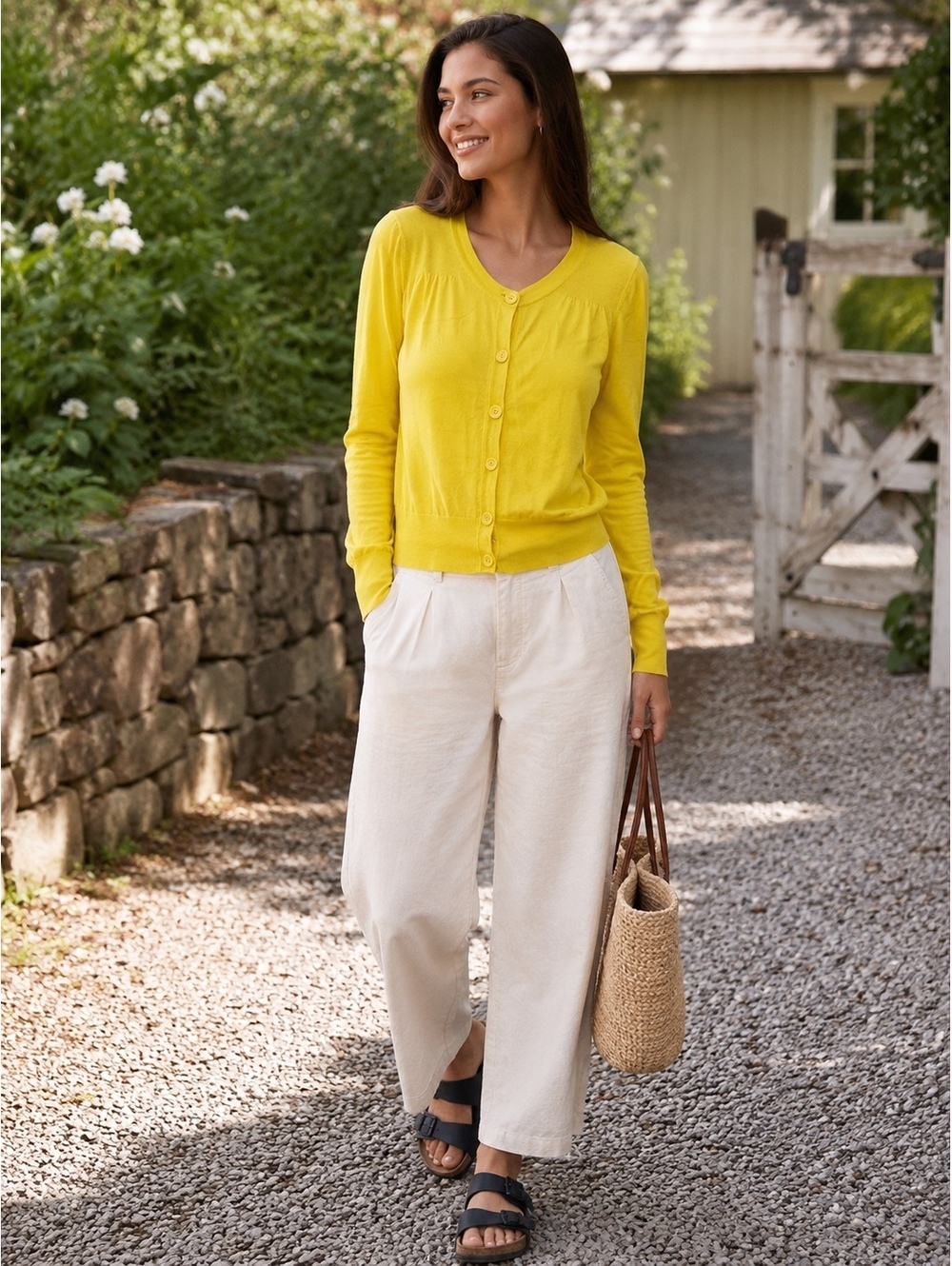 Banana Republic women's yellow cardigan Large